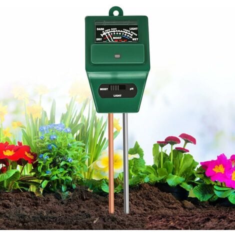 Testeur de Sol. testeur de Mesure de l'acidité de l'humidité/lumière/pH 3 en 1. hygromètre de Surveillance de l'eau du Sol pour l'entretien du Jardin. la Ferme. la pelouse et la Maison