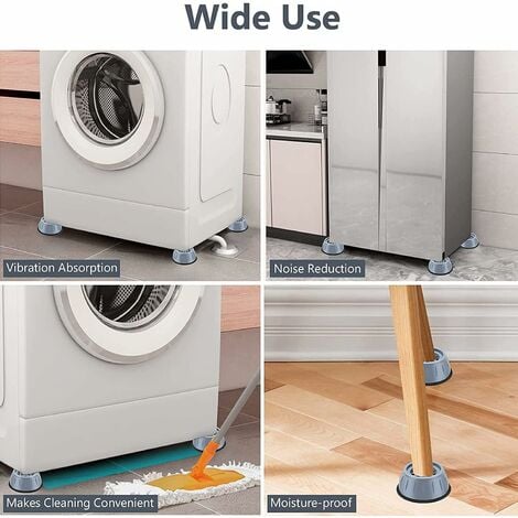 Patins Anti Vibration,4 Pièces Coussinets de pieds de machine à laver  Antidérapant Machine À Laver Anti Vibration Tampon pour machine à laver et  sèche-linge