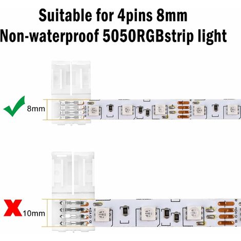 Connecteur de Ruban LED RGB 2 Broches L-Shape 2835/3528 RGB LED