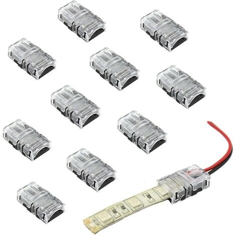 10 connecteurs pour ruban à leds monochrome 8mm
