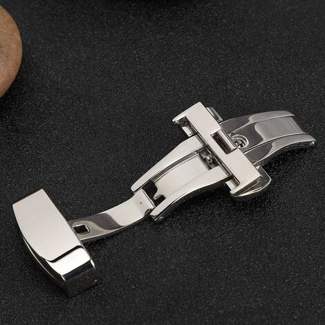 Boucle Fermoir 22mm en Métal argenté Remplacement Bracelet Montre