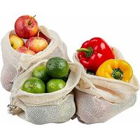 Sac pour Fruits et l gumes 3 pcs. Filet provisions r utilisable