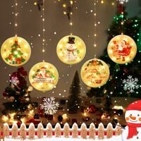 Rideau Lumineux Noël 1.5M 113 LEDS 3D Pendentifs Motifs de Noël