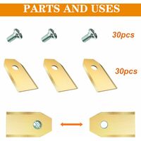 310 30 Vis pour 105 430 x 320 r40i 420 315 pour Tous Les Robots tondeuses de Jardin Tous Husqvarna,75 mm dépaisseur vitutech 30 Lames de Rechange en Titane 