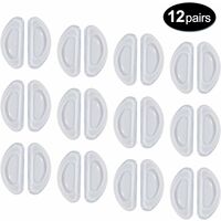 Transparent, 2 mm MWOOT 12 Paires Coussinets de Nez Adhésif Plaquettes de Nez en Silicone Antidérapant pour Lunettes Lunettes de Soleil Spectacles
