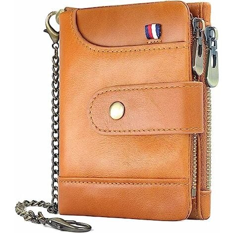 Petit portefeuille en cuir pour femme avec blocage RFID et poche à monnaie 