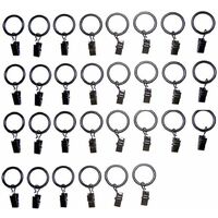 30 Anneaux pour Tringle Rideaux pince Clip crochet anneaux de rideaux en métal 