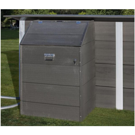 GRE – Coffre de filtration piscine composite 115 cm – Local technique hors-sol avec serrure – Montage facile, compatible tous types de piscine
