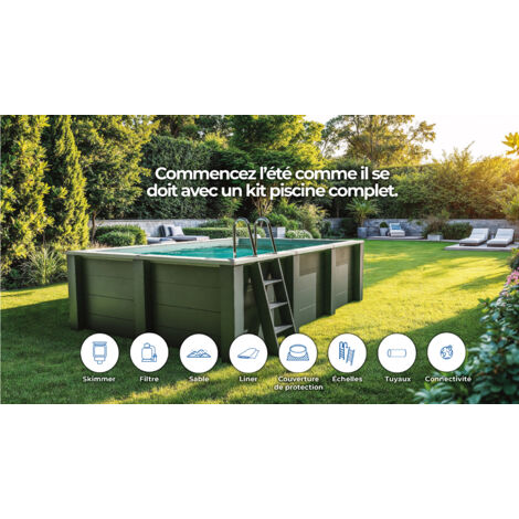 Piscine carrée composite 3,15m x 3,15m x H: 0,96m