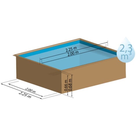 Piscine bois CITY 2,25m x 2,25m x H:0,68m