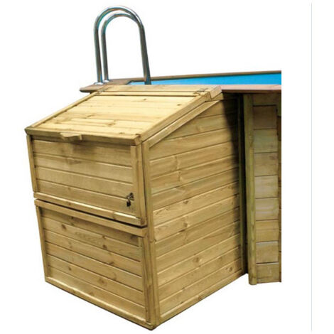Coffre de filtration en bois traité autoclave pour piscine – Hauteur 119 cm – Protection système filtration – Esthétique et sécurité enfants – Sunbay (1/7)