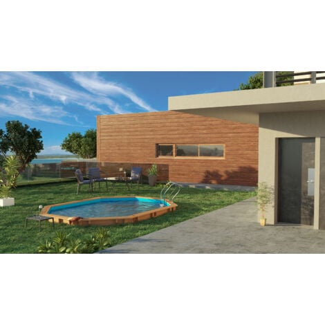 Piscine bois BAMBU 5,35m x 3,35m x H: 1,30m
