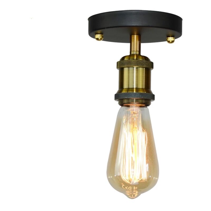 Portalampada decorativo retrò Alu E27 in rame antico