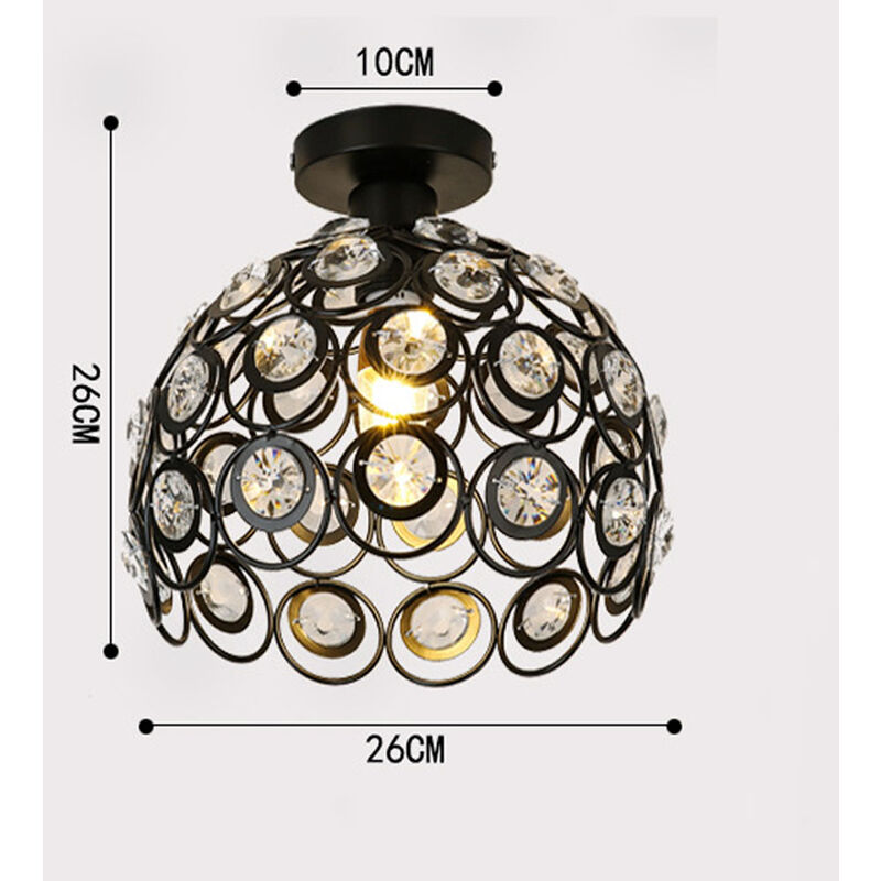 Lampadario A Sospensione In Cristallo Con 4 Luci - Plafoniera Moderna Oro Per Cucina, Camera, Bagno E14 - Foto 6