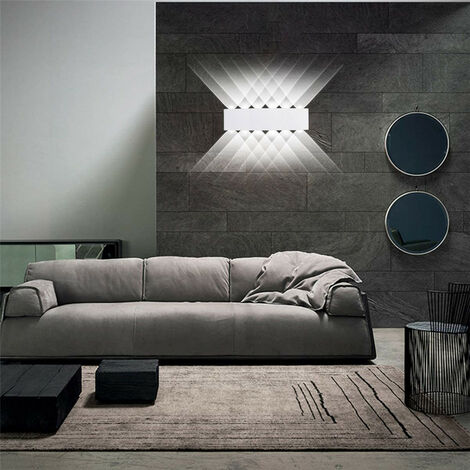 Applique da Parete Interno 24W 3000K/4000K/6000K Moderno Up Down Applique Camera da Letto Applique LED Bianco Caldo,Per Soggiorno Camera da Letto Scale Corridoio Lampada Moderna Muro, 1 Pezzi Nero