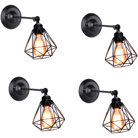 Lampade da Parete Retrò E27 Applique da Parete Interno Ruotabile