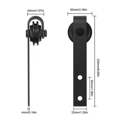 Sistema di Binari per Porta Scorrevole in Legno per Porta con Piccole Ruote - 150cm