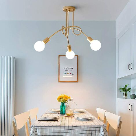 Plafoniere, 3 Luci Spider Lampadario a Soffitto in Industriale Stile, Illuminazione Creativo Supporto E27 per Cucina Isaland Camera da Letto (Oro)