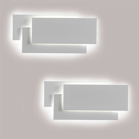 Bianco Applique da Parete Interni LED, 24W Moderna Applique da Parete IP44 Illuminazione Decorazione per Soggiorno Camera da Letto Sala da Pranzo Bianco Freddo 2 Pezzi