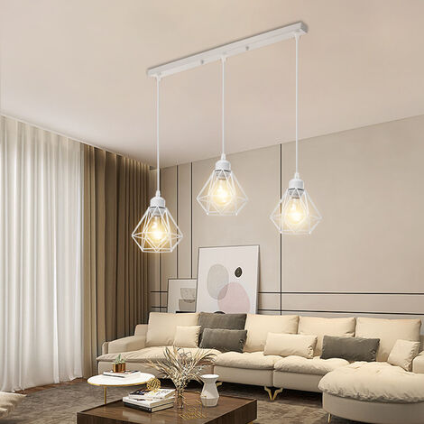 TECNOLUX EURO-Lampada a sospensione moderna Rosca E27 in metallo per sala studio o camera da letto Loft Hall colore nero diametro 30cm