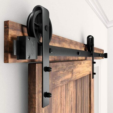 1x Maniglia porta scorrevole Barn Door Hardware in metallo nero