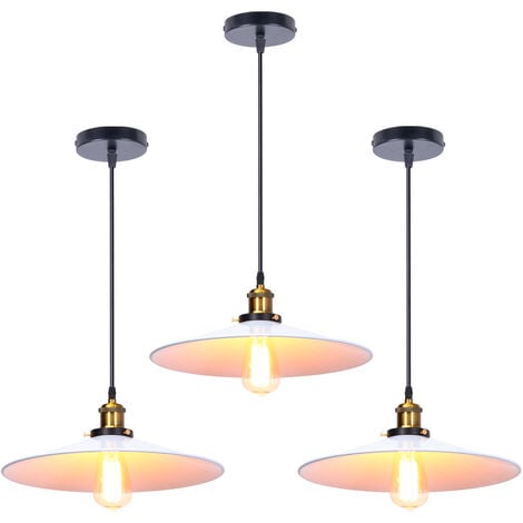 3X Lampada a Sospensione, Lampadario da Soffitto con Ø36cm Paralume,  Illuminazione con Bronzo E27 per Cucina