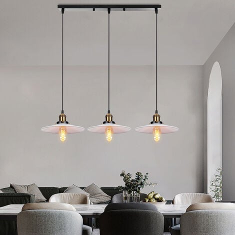 Lampadine Vintage Led pendenti con paralume bianco