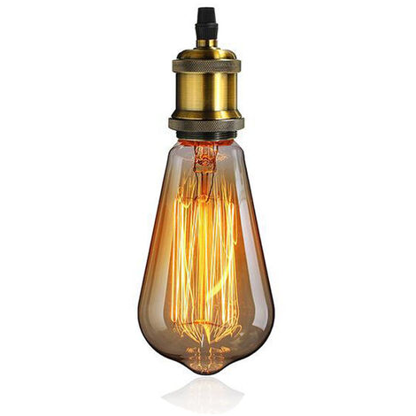 6X E27 Vintage Portalampada, Edison Retro Lampada a Sospensione, Adattatore  in Ceramica Solida (Bronzo)