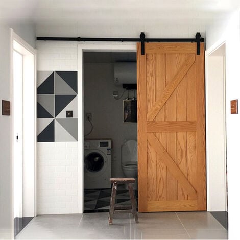 2M Kit Porta Scorrevole Binario per Porta Sospeso Scorrevole per Camera da Letto Bagno