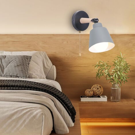 Applique per comodino camera da letto con interruttore paralume