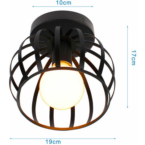 Lampada Da Soffitto Rotonda REV - Plafoniera LED 50 Cm, Paralume In Tessuto Lino, Design Minimalista Per Camera E Soggiorno, Nero