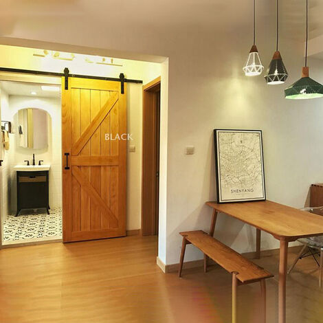 Sistema di Binari per Porta Scorrevole in Legno per Porta con Piccole Ruote - 150cm