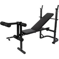 Foroo Adjustable Weight Bench Press Rack Multi Gym Abs Home Fitness - Black