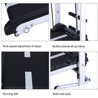 Foroo Treadmill for Home Foldable, 4-in-1 Multifunctional Running Machines for Home, Slope Adjustment Mechanical Walking Machines, Shock Running, Supine, T-wisting, Draw Rope, 200KG Capacity(Non-electric)