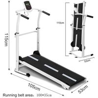 Foroo Treadmill for Home Foldable, Slope Adjustment Folding Treadmill Machine, Running Machines for Home, Walking Machines for Home Gym, Walking Pad Treadmill Folding, 150KG Capacity(Non-electric)
