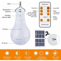 Foroo Solar Shed Light Indoor Bulb with Remote, Lantern Lamp with Panel for Garden Patio Yard Kitchen Reading Greenhouse Camping Tent Fishing Lighting