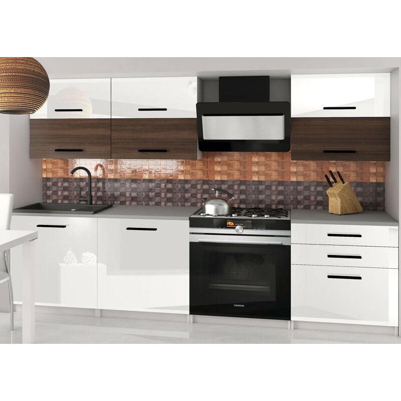 Bona, Cocina Completa Modular + Lineal L 240 cm 7 pzs, Encimera INCLUIDA