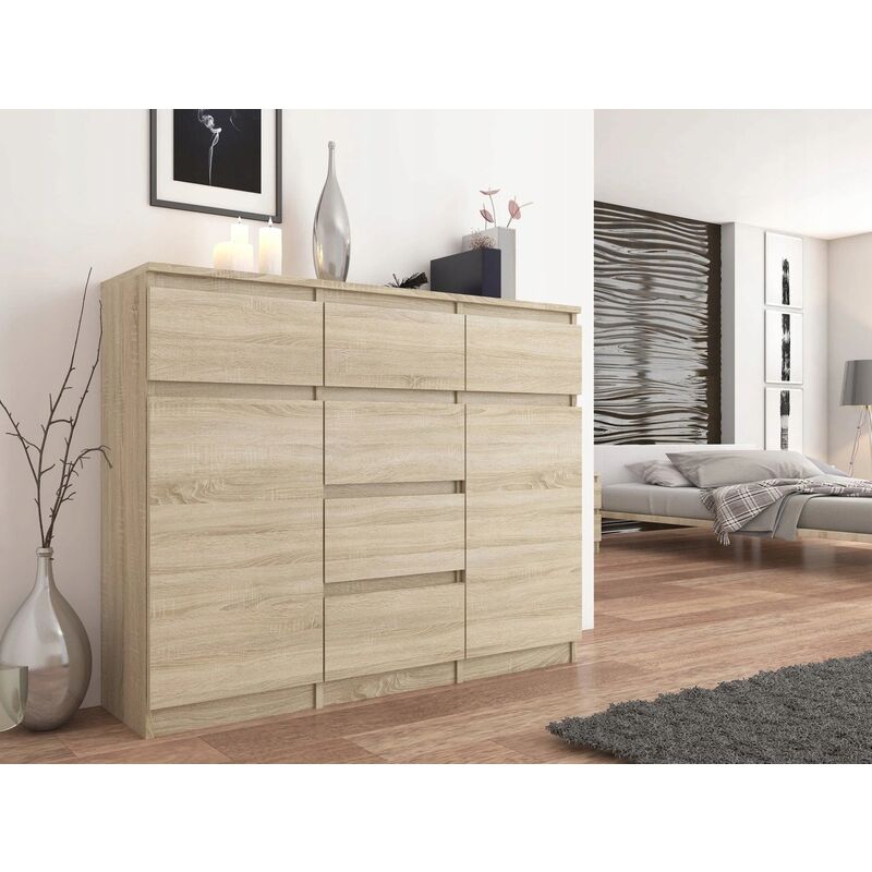 Monaco 120x40x98 Cm mueble de almacenaje para dormitoriosalónoficina 6 cajones correderos 2