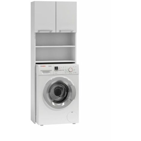 FMD Armario para lavadora con espacio de almacenaje blanco