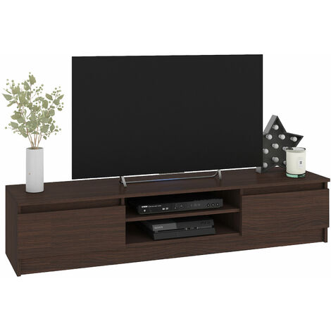 ROBIN | Mueble de TV para de estar / sala de estar moderna 160x33x40cm | 2 nichos + 2 puertas | Almacenamiento de equipos de audio / video / juegos