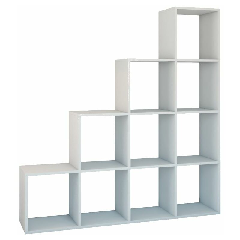 Rebecca Mobili Scaffale Cubi Libreria Moderna Mdf Bianco 6 Scomparti  97,5x97,5x29