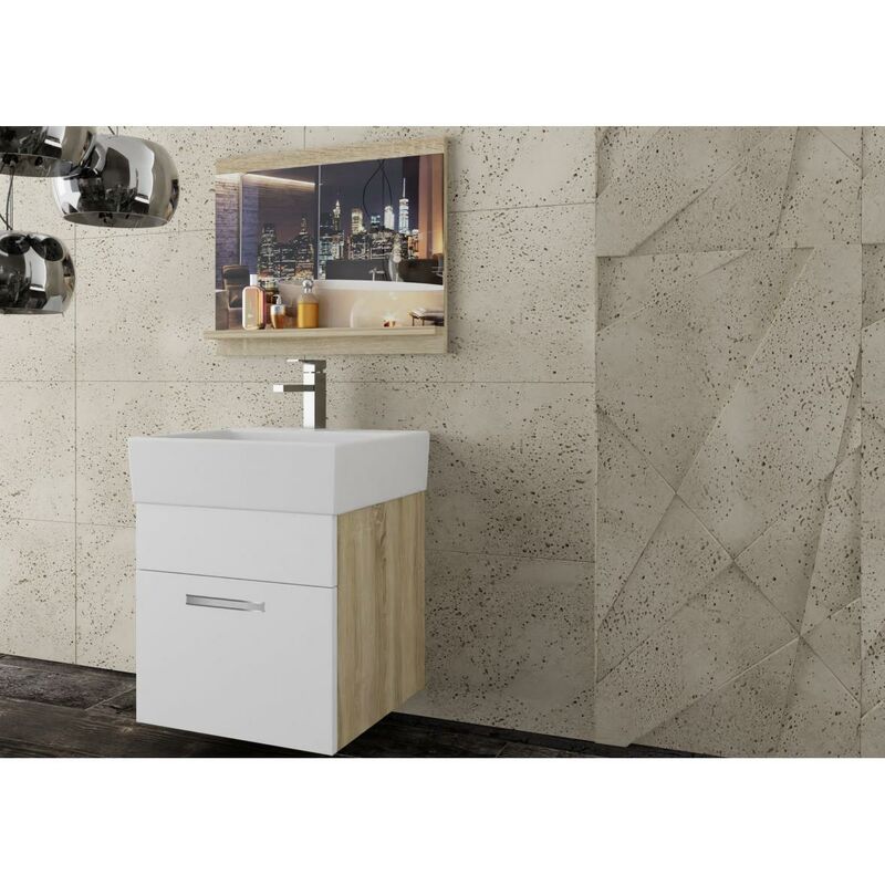 Mobile Bagno TRENDY 100 cm con 3 Cassetti 2 Piedini con Lavabo