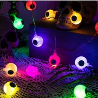 Guirlande lumineuse LED halloween fantôme effrayant, bar, boîte de batterie de maison hantée, lumières de décoration d'atmosphère USB ([modèles de batterie toujours allumés] 3 mètres 20 couleurs de lumière)