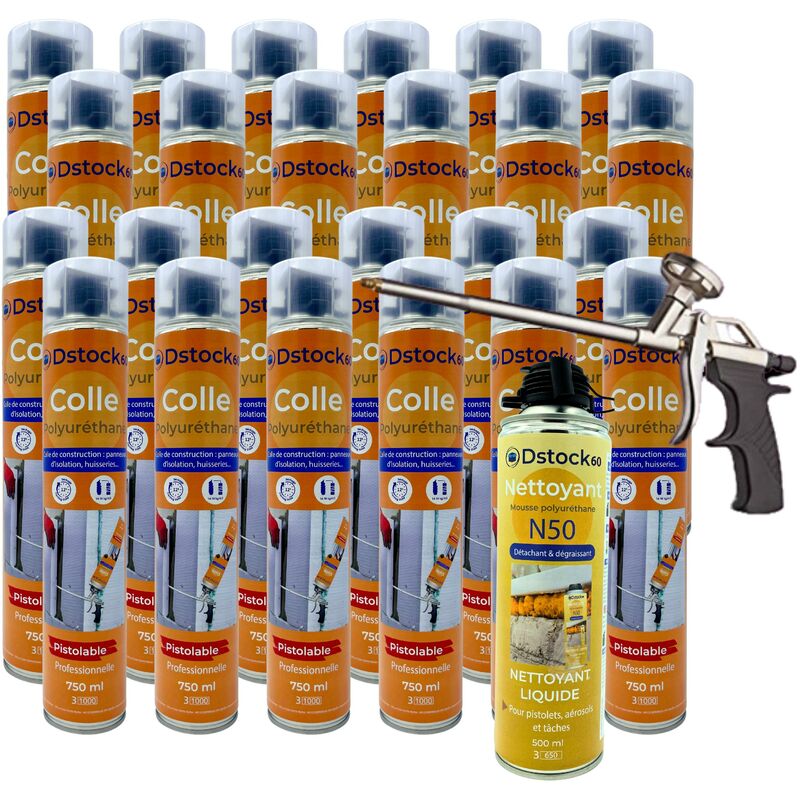 DSTOCK60 Lot de 24 colles de montage polyuréthane + 1 pistolet + 1 — free download