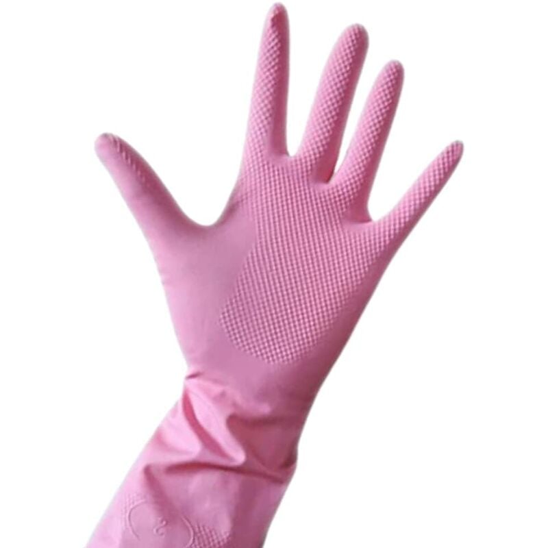 3 paires de gants ménage étanche - couleur rose - taille L