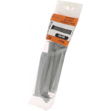 Lot de 4 tamis pour scellement chimique – Diamètre 15mm – Longueur 130mm – Fixation solide dans parpaing et brique creuse – Sylex