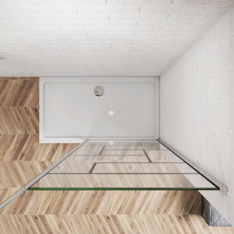 8mm Nano+ESG walk in Duschtrennwand Duschwand 70X200cm mit einstellbar Stabilisator 2030-3200mm