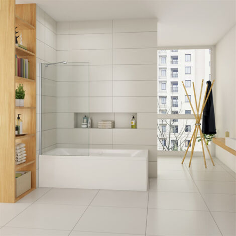 75x140cm 6mm Badewannenaufsatz ESG Nano Glas Glaswand Duschtrennwand auf Badewanne