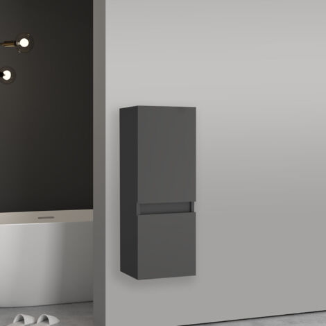 Midischrank Hängeschrank Soft-Close Badschrank Badezimmer Schrank Anthrazit Matt 83 cm (1/5)