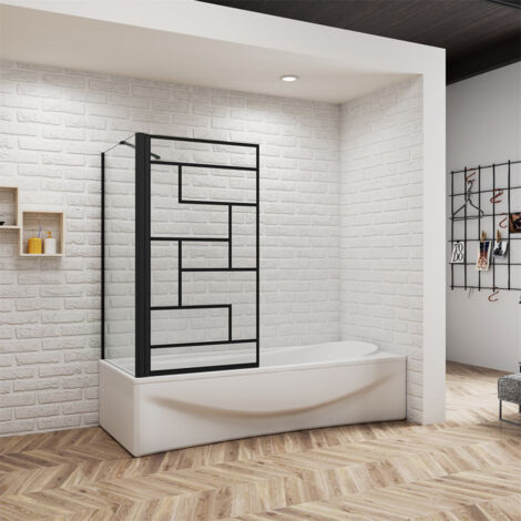 80x80x140cm Badewannenaufsatz Drehwand + Seitenwand Duschtrennwand auf Badewanne